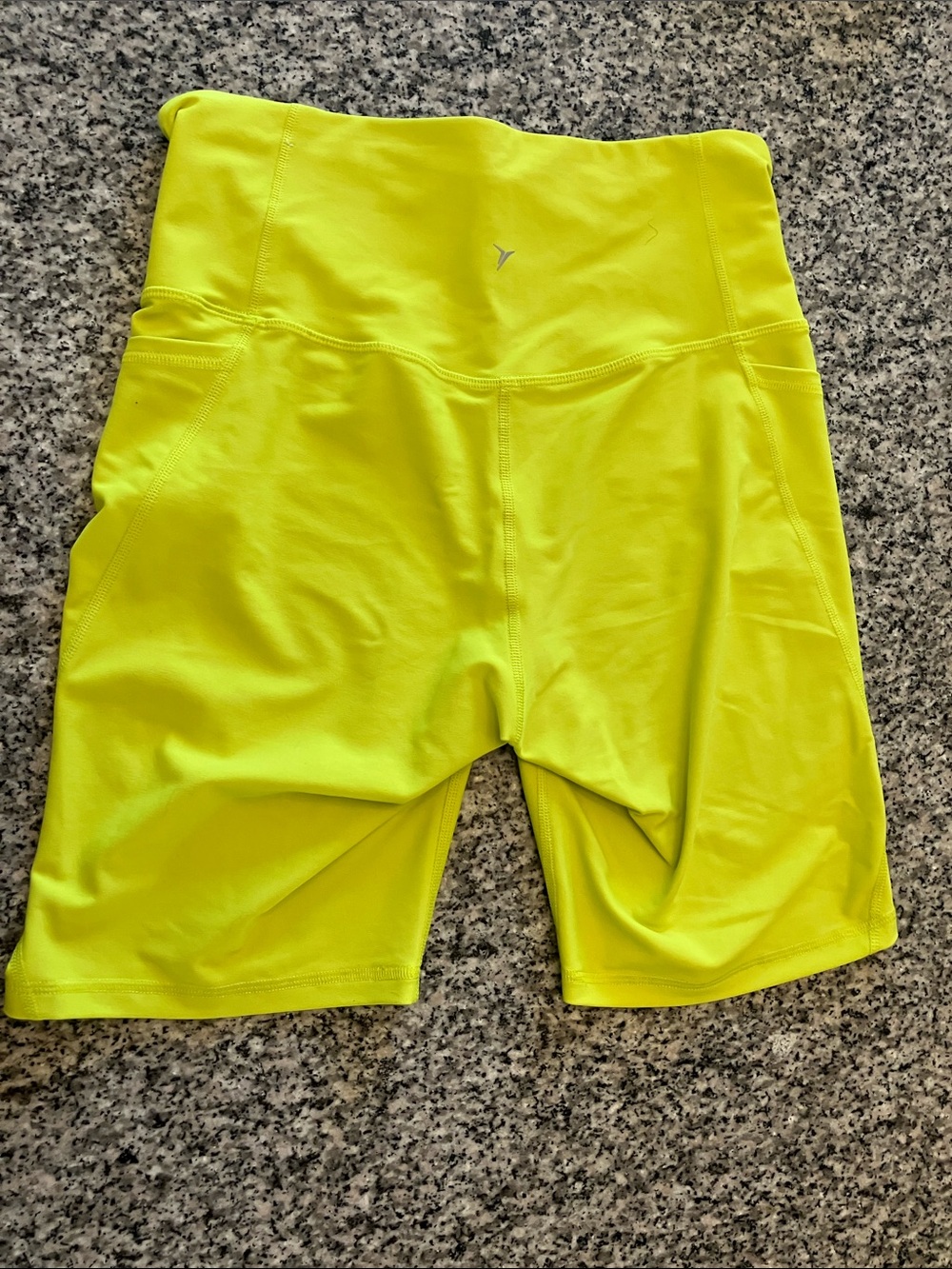 Old Navy Neon Yellow High-Waist Bike Shorts - Picture 3 of 4